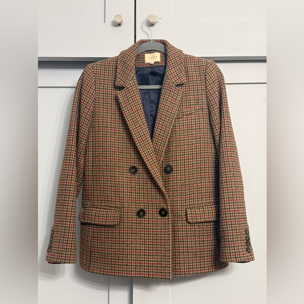 Sezane Christie Houndstooth Blazer size 36